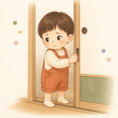 ドアへの執着のイラスト