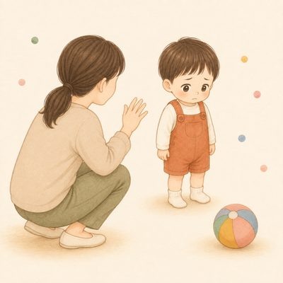 家族以外の人に反応しないのイラスト